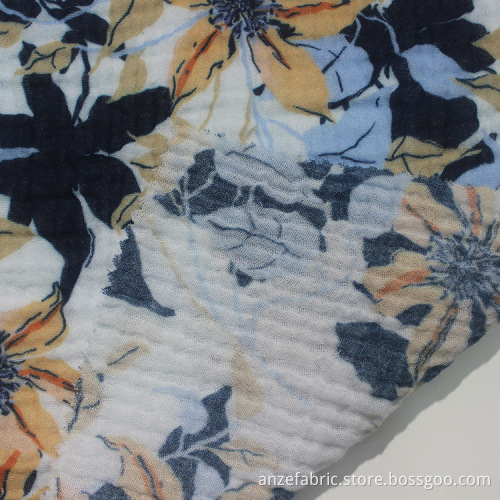 Fashion printed soft 100% organic cotton gauze fabric
